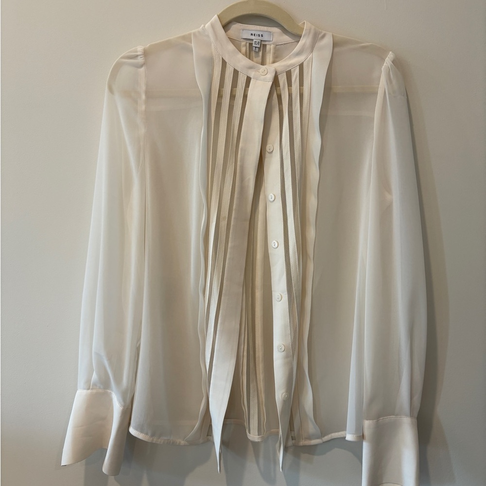 Reiss Sheer Button Down Top
